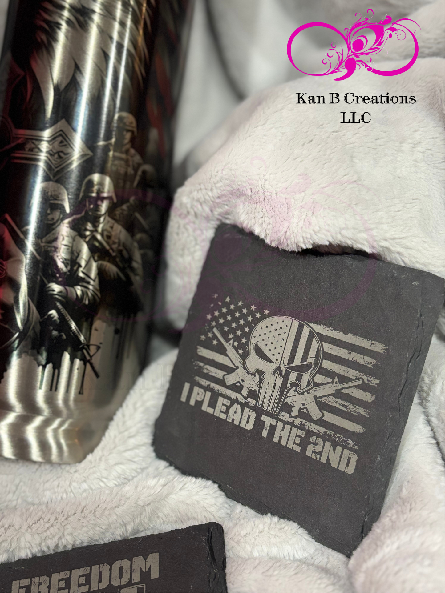 4 pack, 2nd Amendment Black Slate Coasters