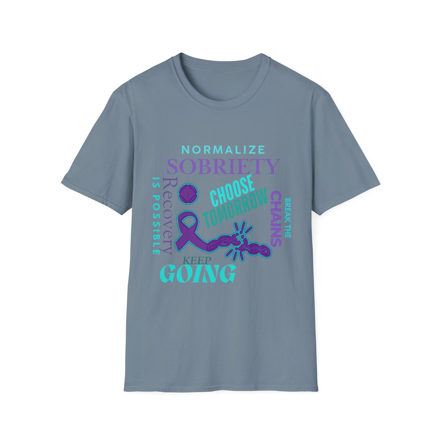 Normalize Sobriety, Awareness Unisex Softstyle T-Shirt