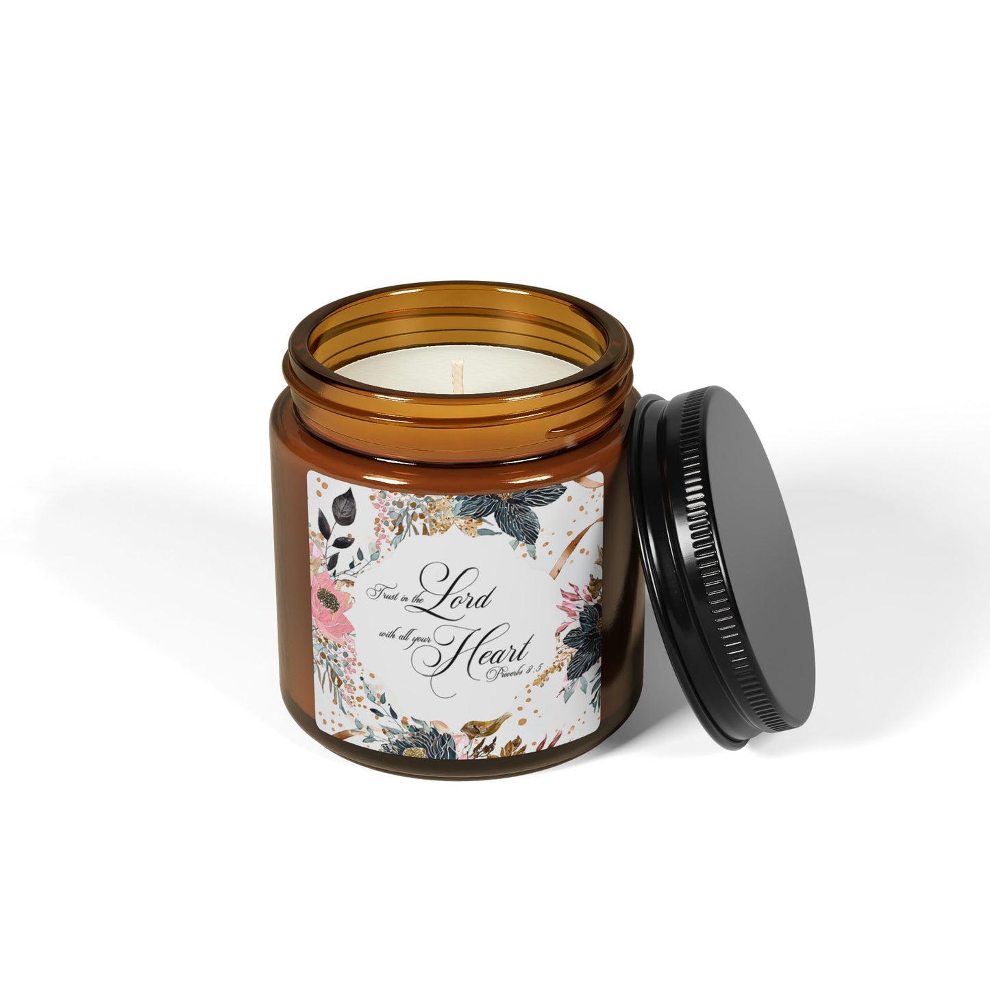 Scented Soy Candle - 'Lord of My Heart' - Amber Jar, Multi-Size