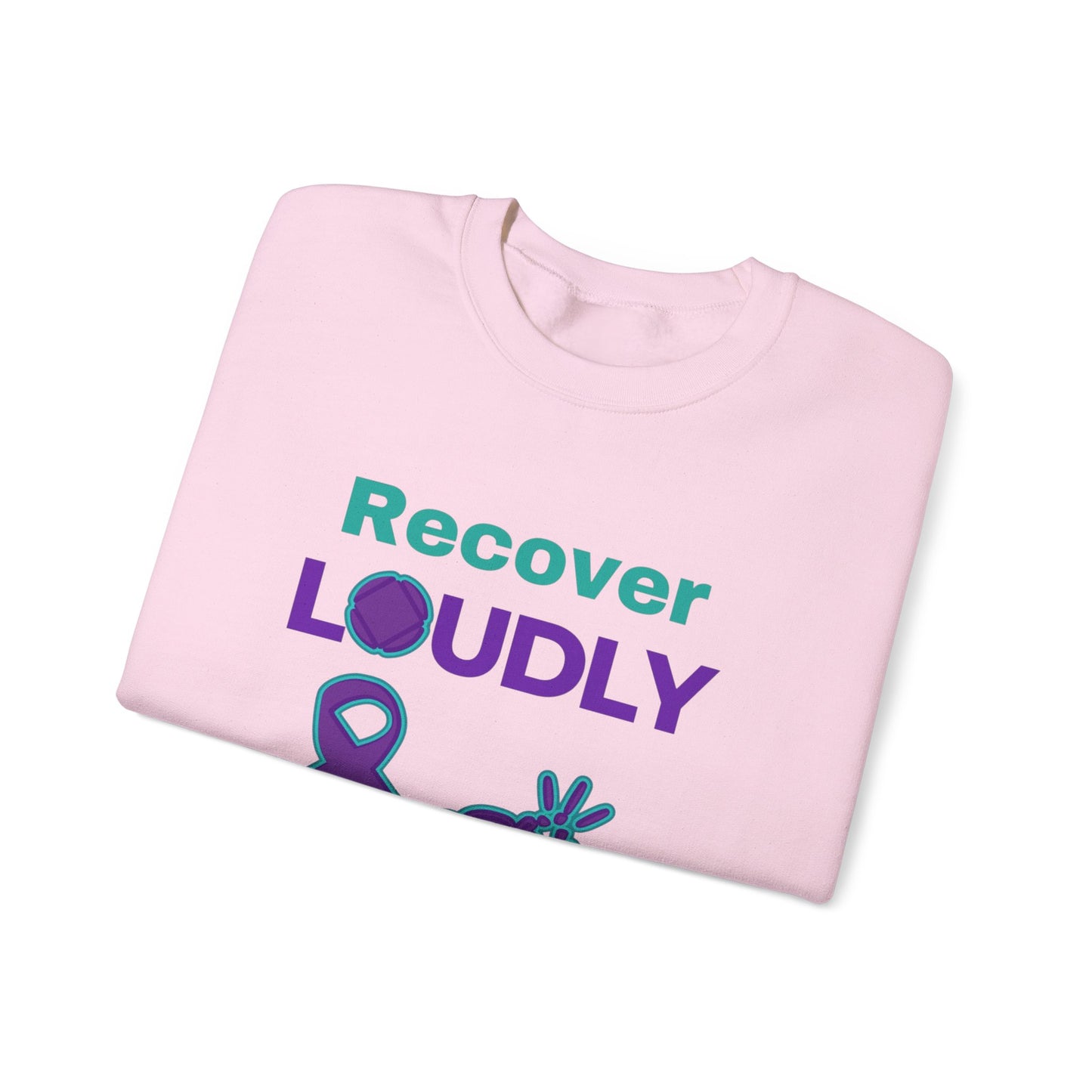 Recover Loudly, Unisex Heavy Blend™ Crewneck Sweatshirt