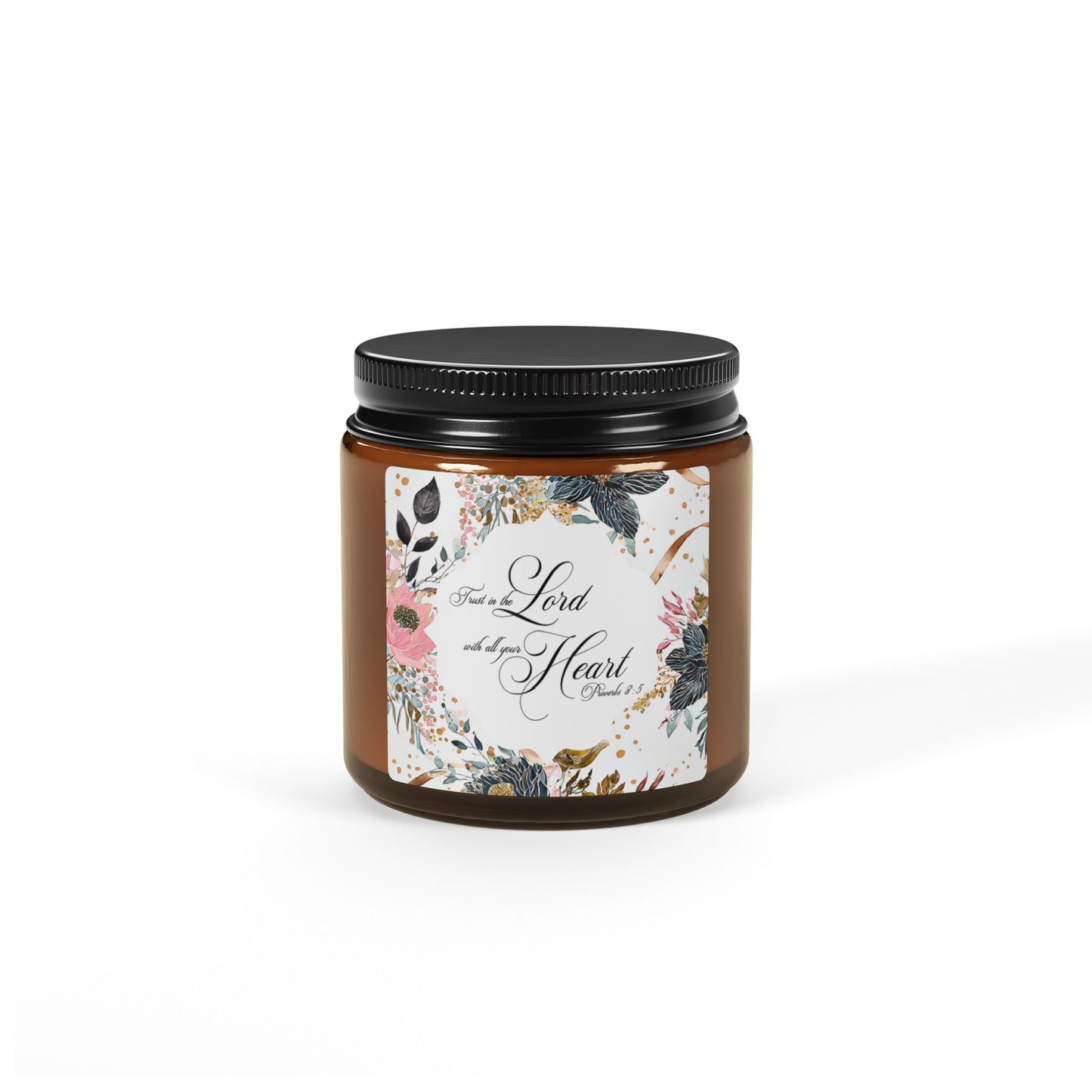 Scented Soy Candle - 'Lord of My Heart' - Amber Jar, Multi-Size