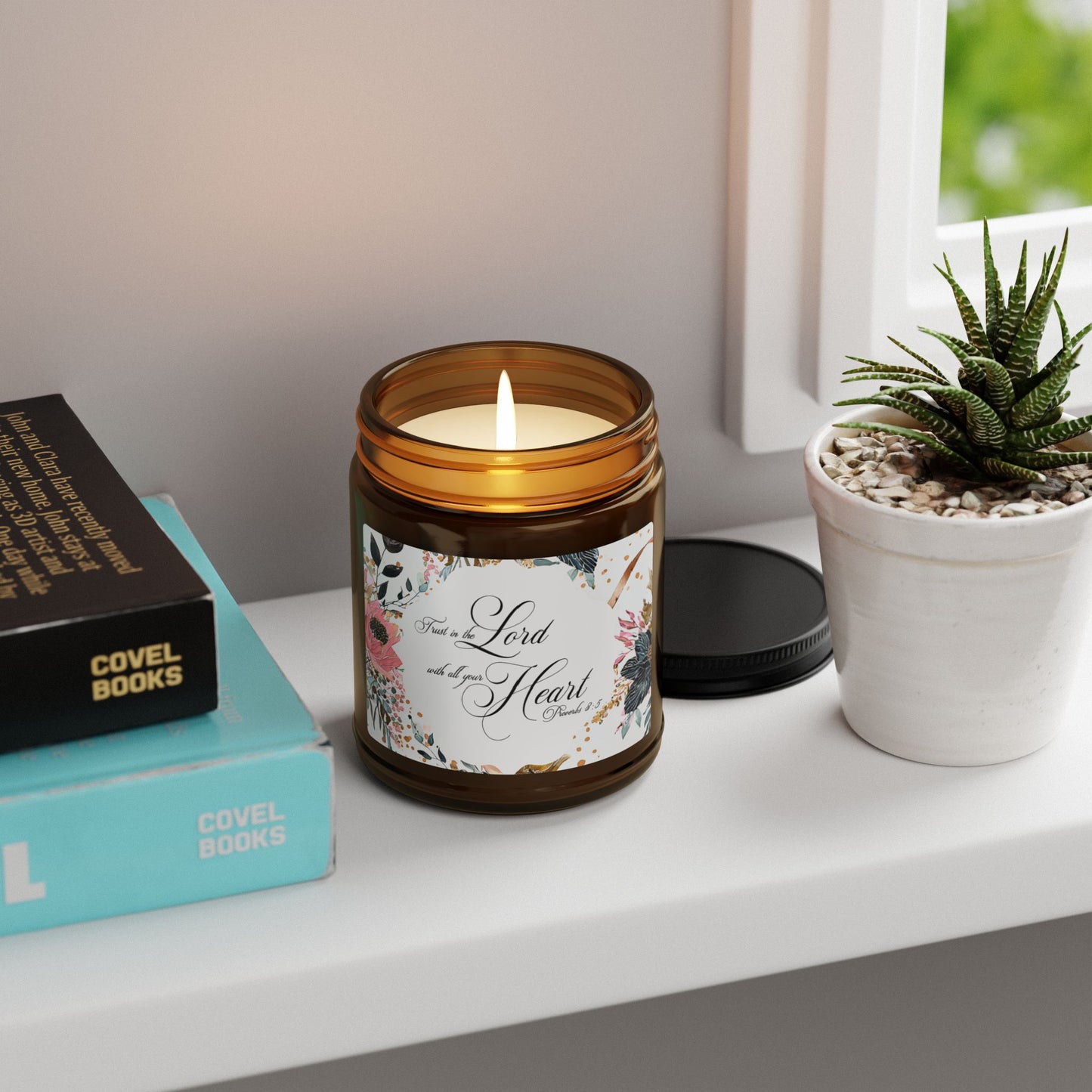 Scented Soy Candle - 'Lord of My Heart' - Amber Jar, Multi-Size
