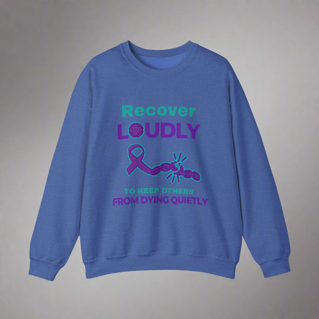 Recover Loudly, Unisex Heavy Blend™ Crewneck Sweatshirt