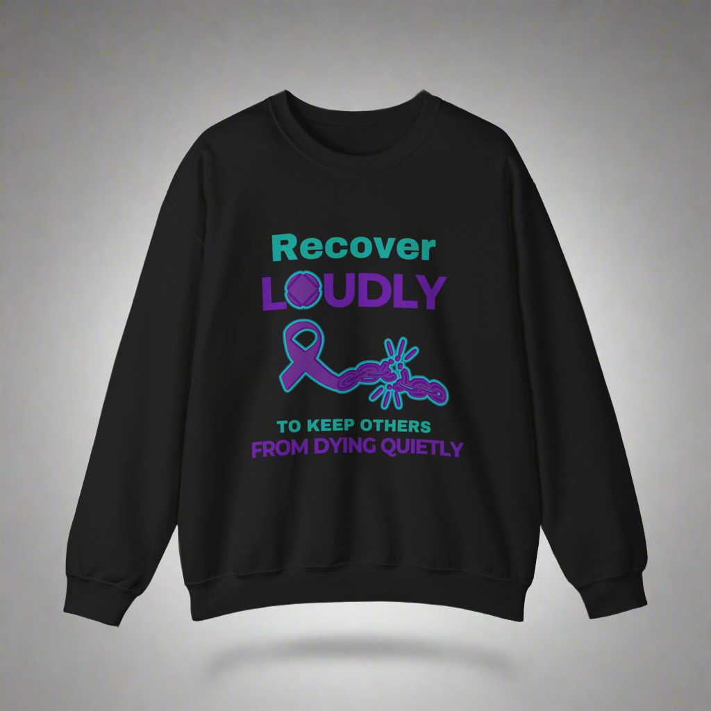 Recover Loudly, Unisex Heavy Blend™ Crewneck Sweatshirt