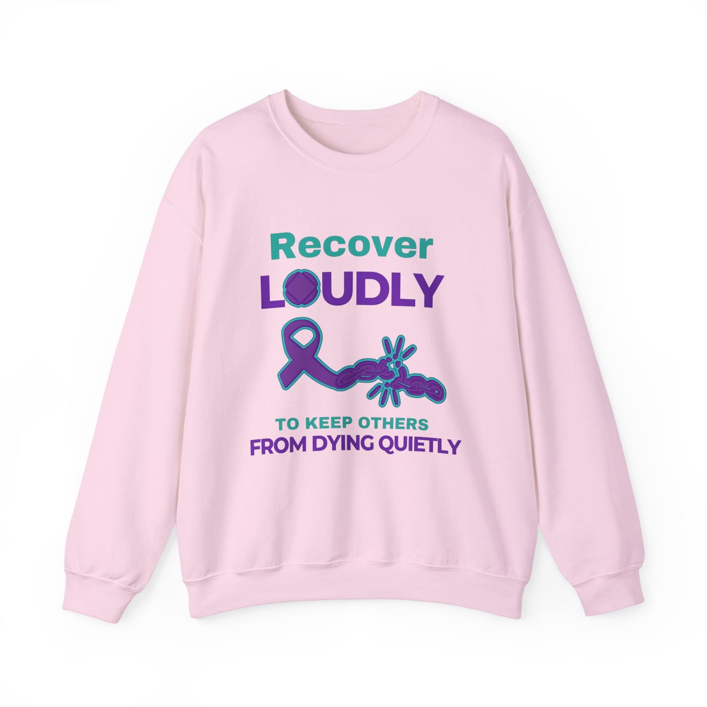 Recover Loudly, Unisex Heavy Blend™ Crewneck Sweatshirt