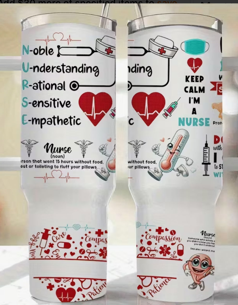 40 oz Nurse tumbler (personalized)