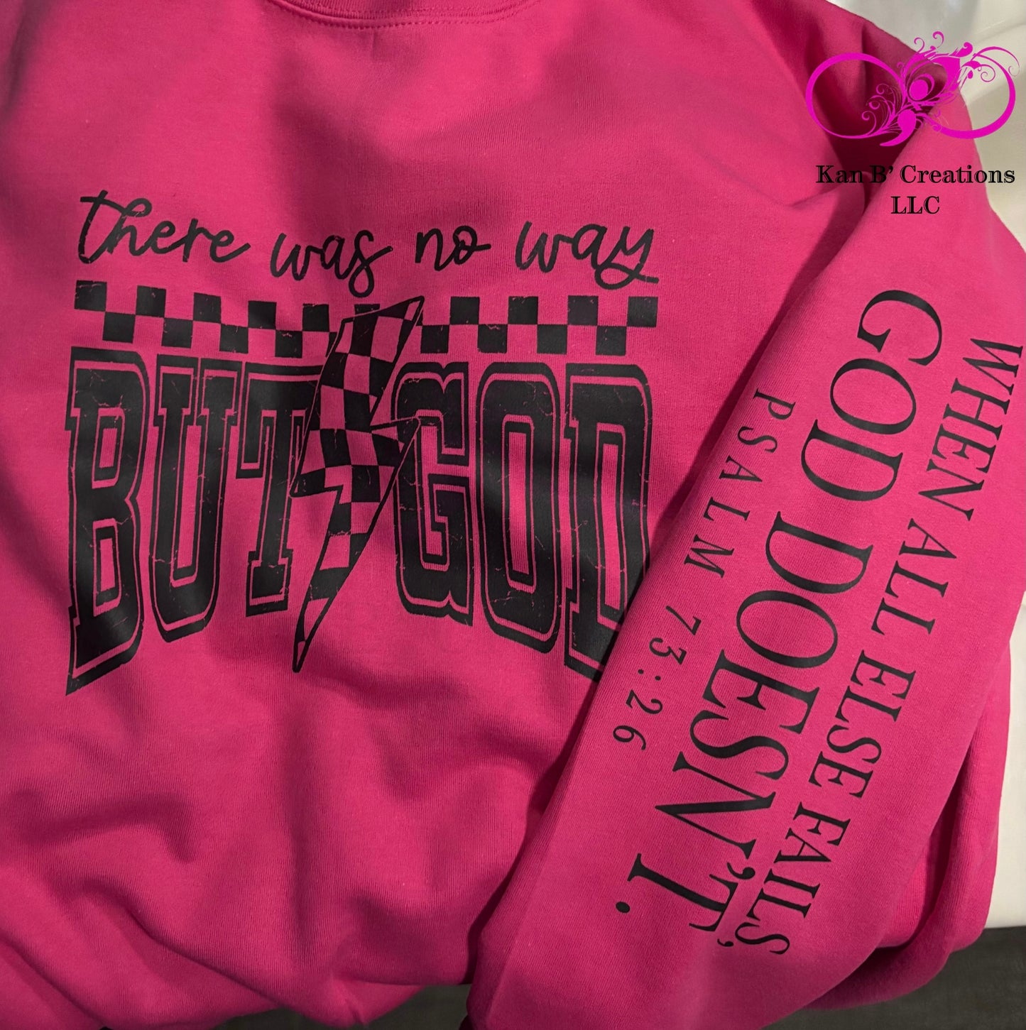 But GOD with Sleeve Print Crewneck Sweatshirt