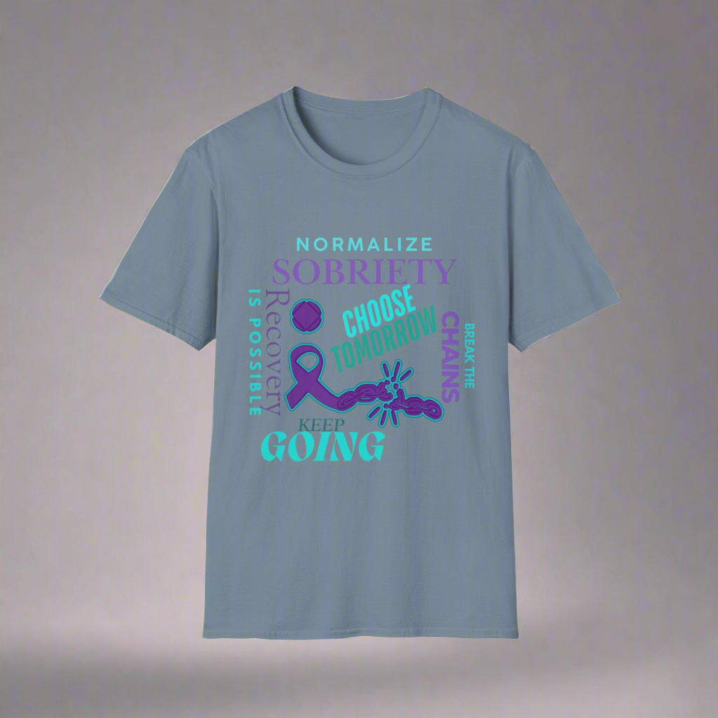 Normalize Sobriety, Awareness Unisex Softstyle T-Shirt