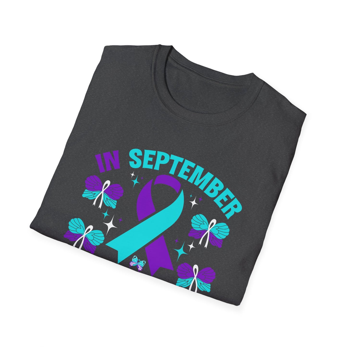 September Awareness Unisex T-Shirt - Teal & Purple Suicide Prevention Design, Support Mental Health