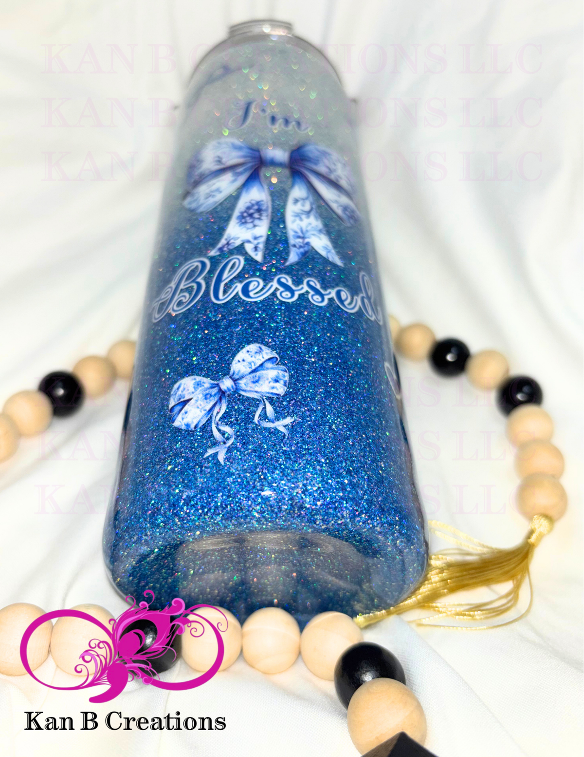 20 oz Custom Handmade Epoxy Tumbler, Custom Stainless Steel Tumbler, I am Blessed