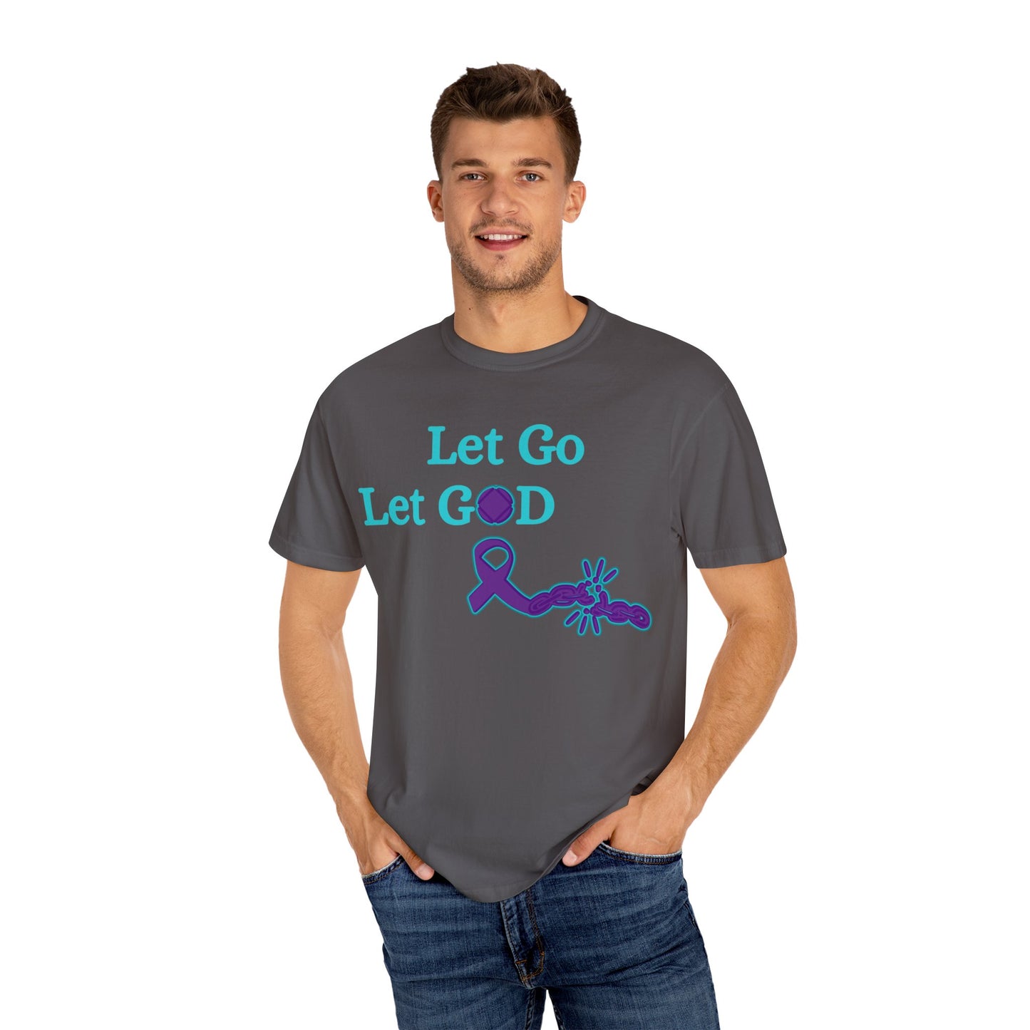 Spiritual T-Shirt in Earthy Tones, Let Go Let God, Motivational Tee for Faith Lovers, Inspirational Gift
