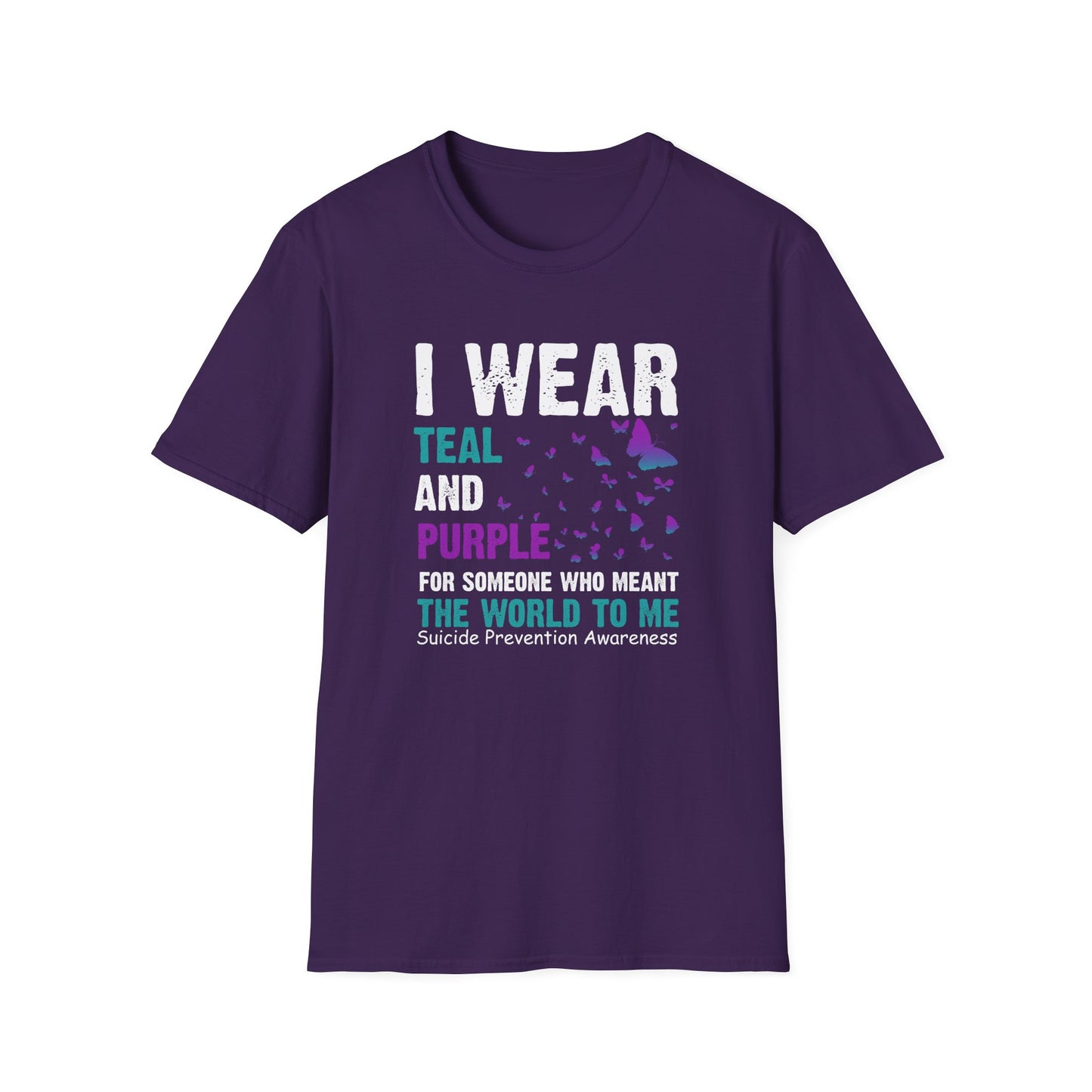 Suicide Prevention Awareness T-Shirt, Unisex Softstyle Tee, Teal and Purple Shirt, Support Mental Health, Gift for Awareness Events