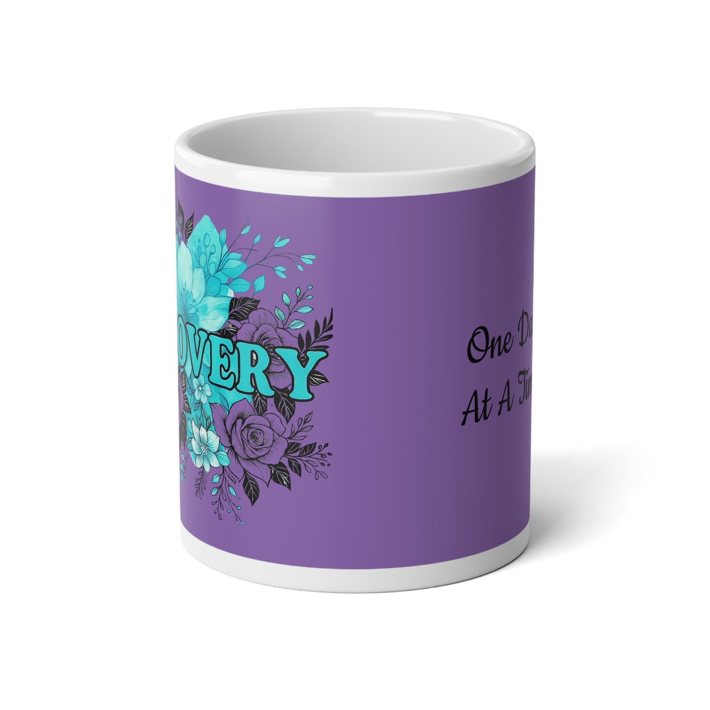 Floral Recovery Jumbo Mug | 20oz Coffee Cup for Self-Care | Inspirational Gift | Tea Lover's Mug | Cosy Home Decor | Relaxation
