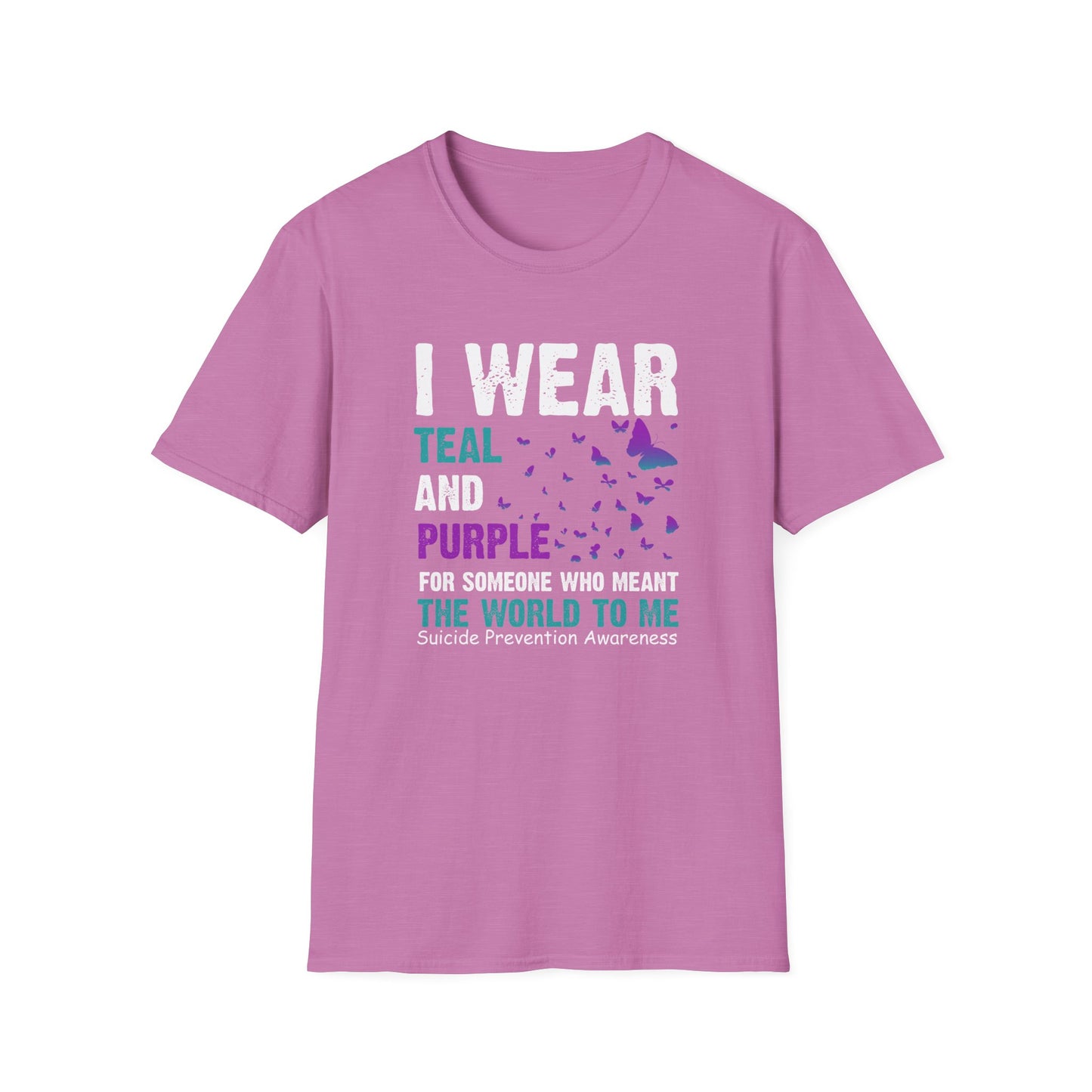 Suicide Prevention Awareness T-Shirt, Unisex Softstyle Tee, Teal and Purple Shirt, Support Mental Health, Gift for Awareness Events