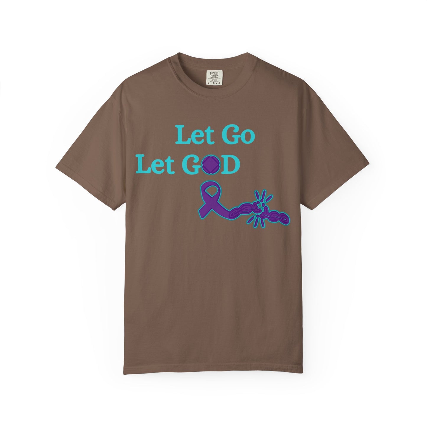 Spiritual T-Shirt in Earthy Tones, Let Go Let God, Motivational Tee for Faith Lovers, Inspirational Gift
