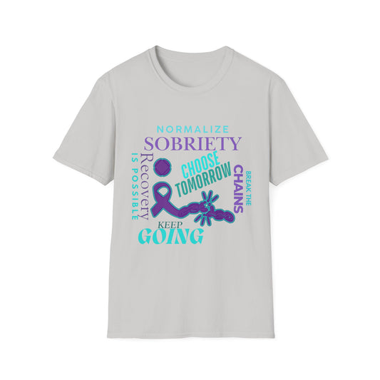 Normalize Sobriety, Awareness Unisex Softstyle T-Shirt