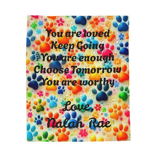 Love, Nalah Rae Velveteen Plush Blanket