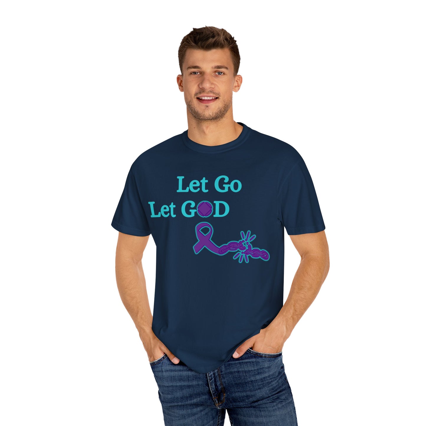 Spiritual T-Shirt in Earthy Tones, Let Go Let God, Motivational Tee for Faith Lovers, Inspirational Gift