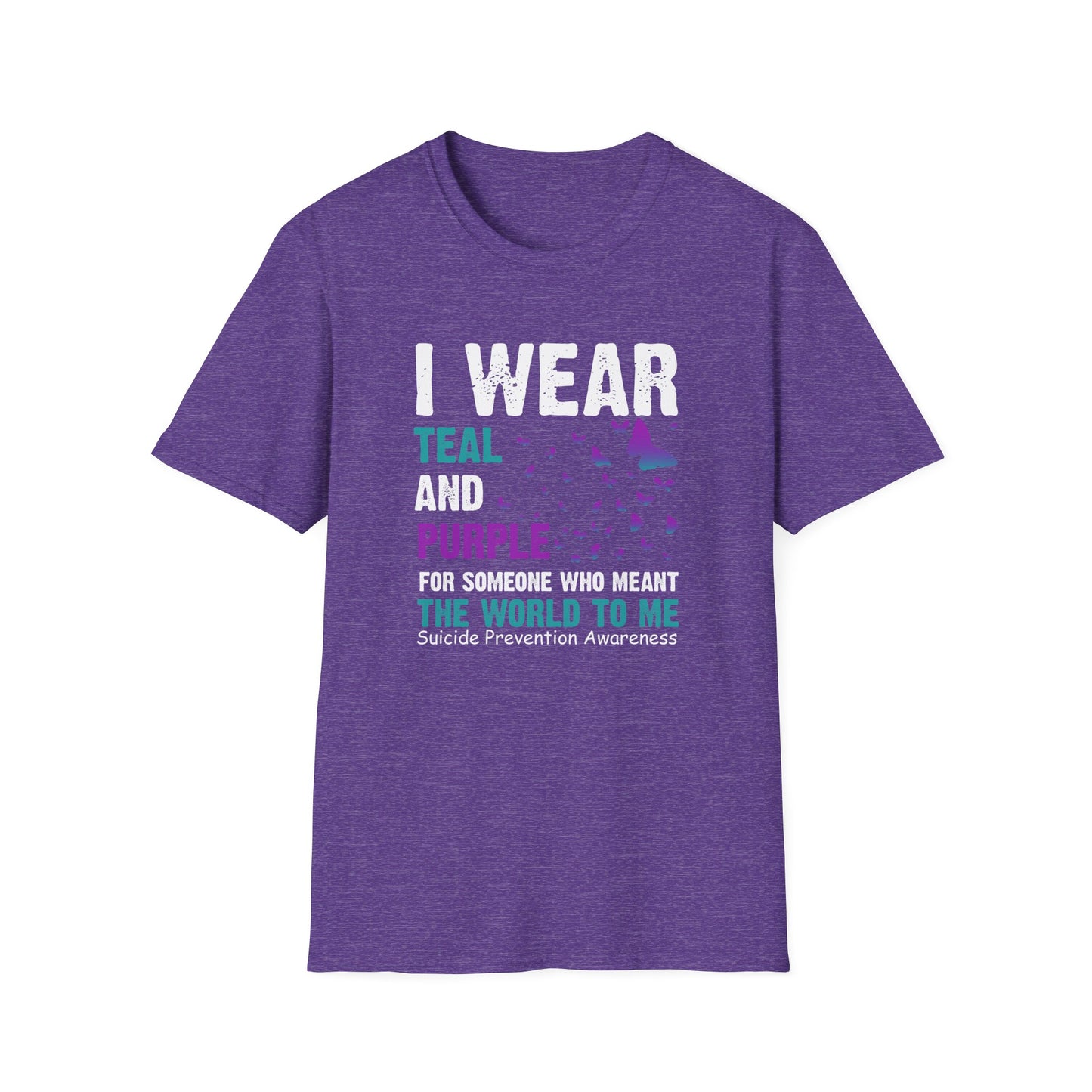 Suicide Prevention Awareness T-Shirt, Unisex Softstyle Tee, Teal and Purple Shirt, Support Mental Health, Gift for Awareness Events