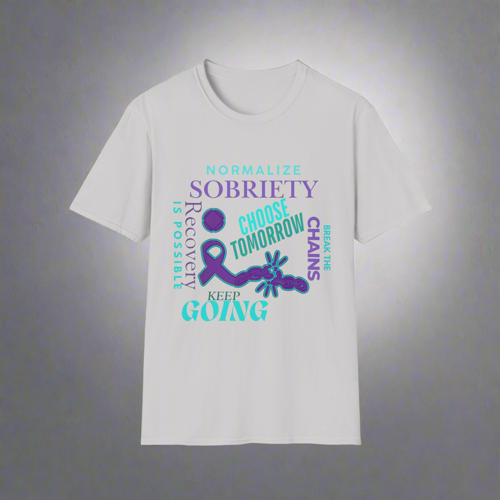 Normalize Sobriety, Awareness Unisex Softstyle T-Shirt
