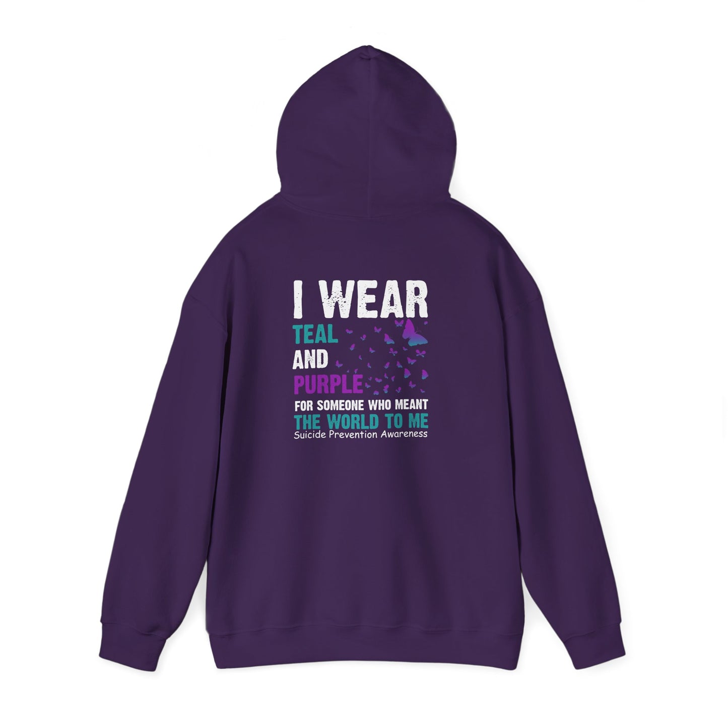 Inspirational Unisex Hoodie for Mental Health Awareness, Teal Purple Ribbon, Self-Care Gift, Comfort Wear, Motivational Fashion