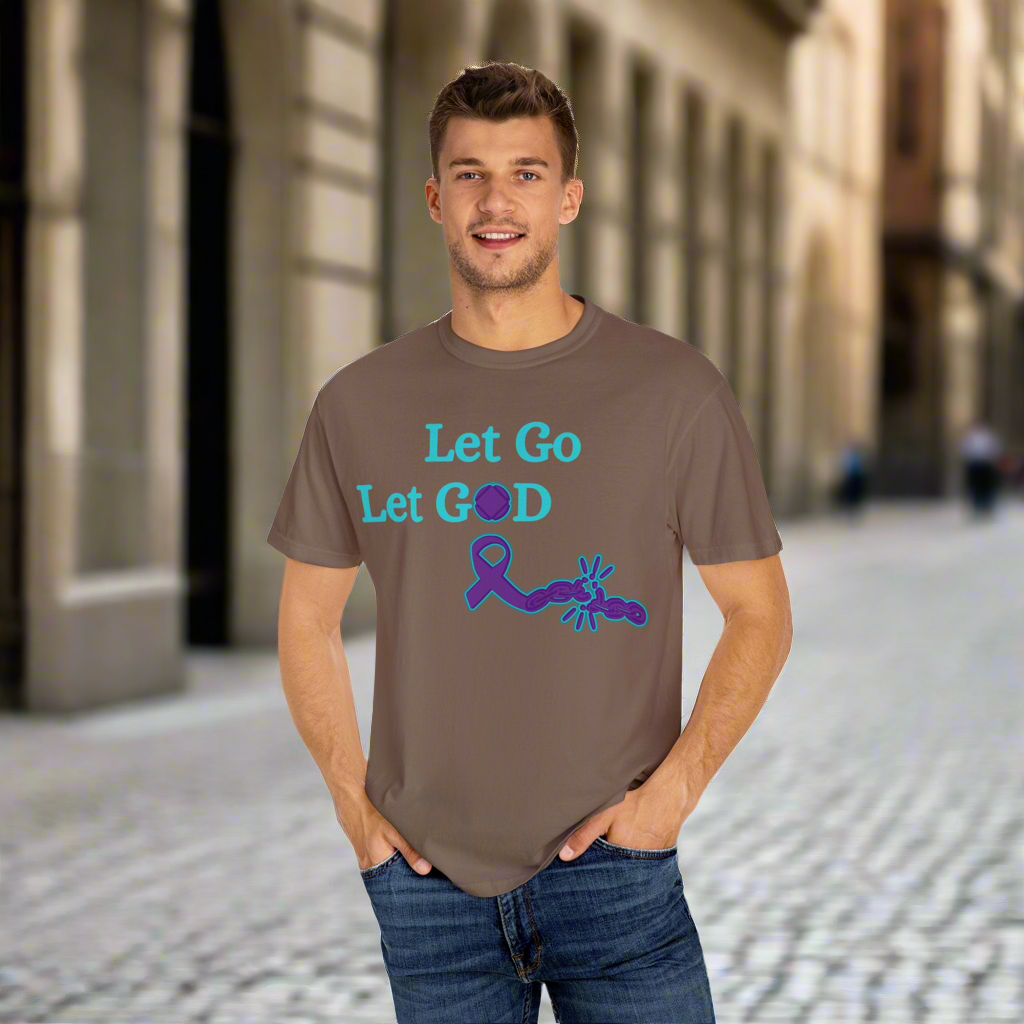 Spiritual T-Shirt in Earthy Tones, Let Go Let God, Motivational Tee for Faith Lovers, Inspirational Gift