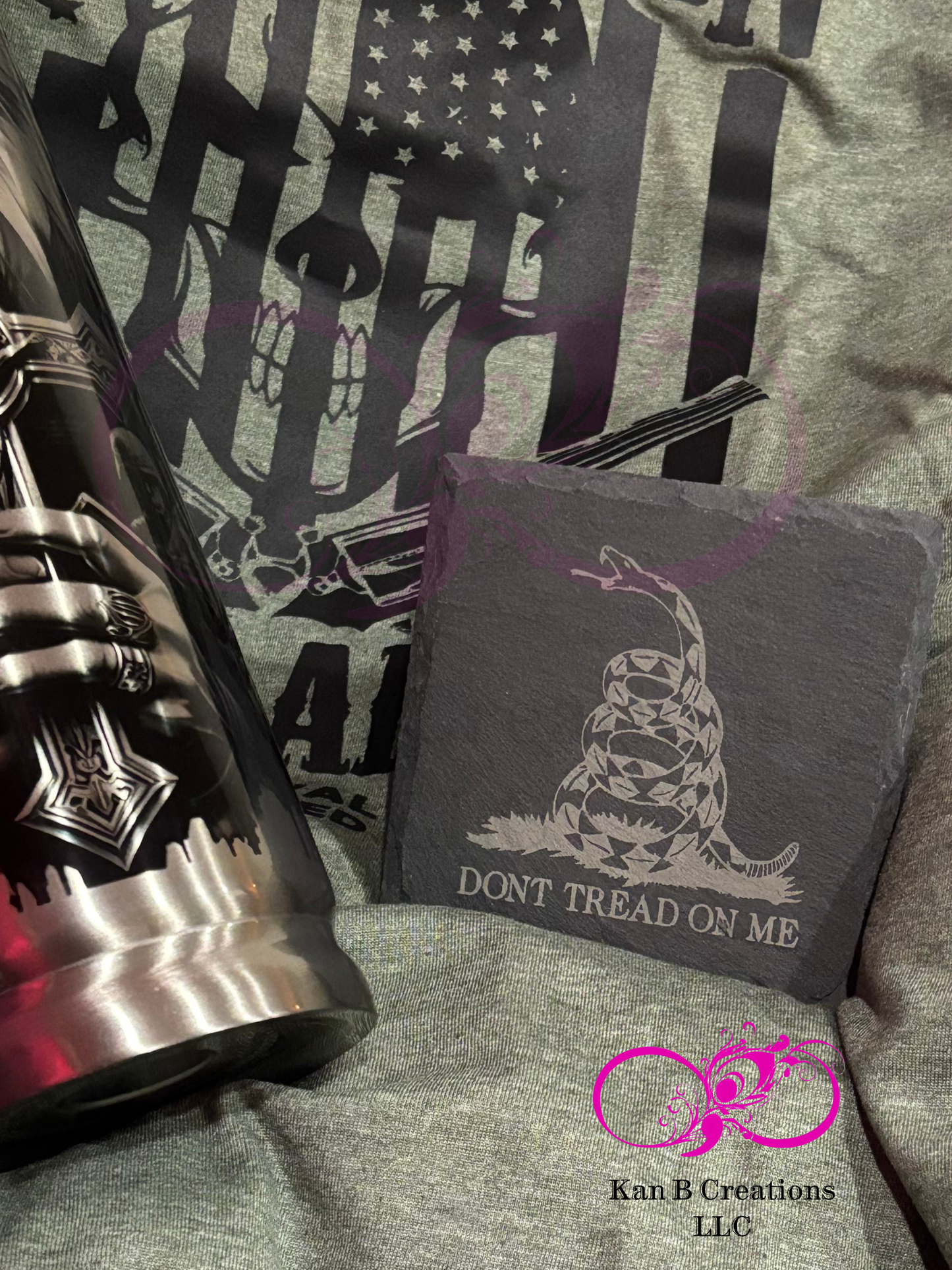 4 pack, 2nd Amendment Black Slate Coasters