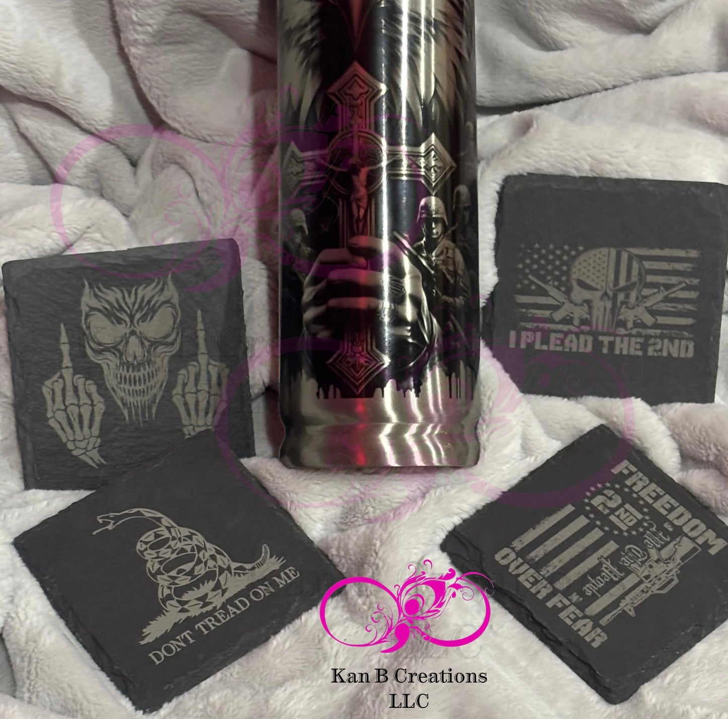 4 pack, 2nd Amendment Black Slate Coasters