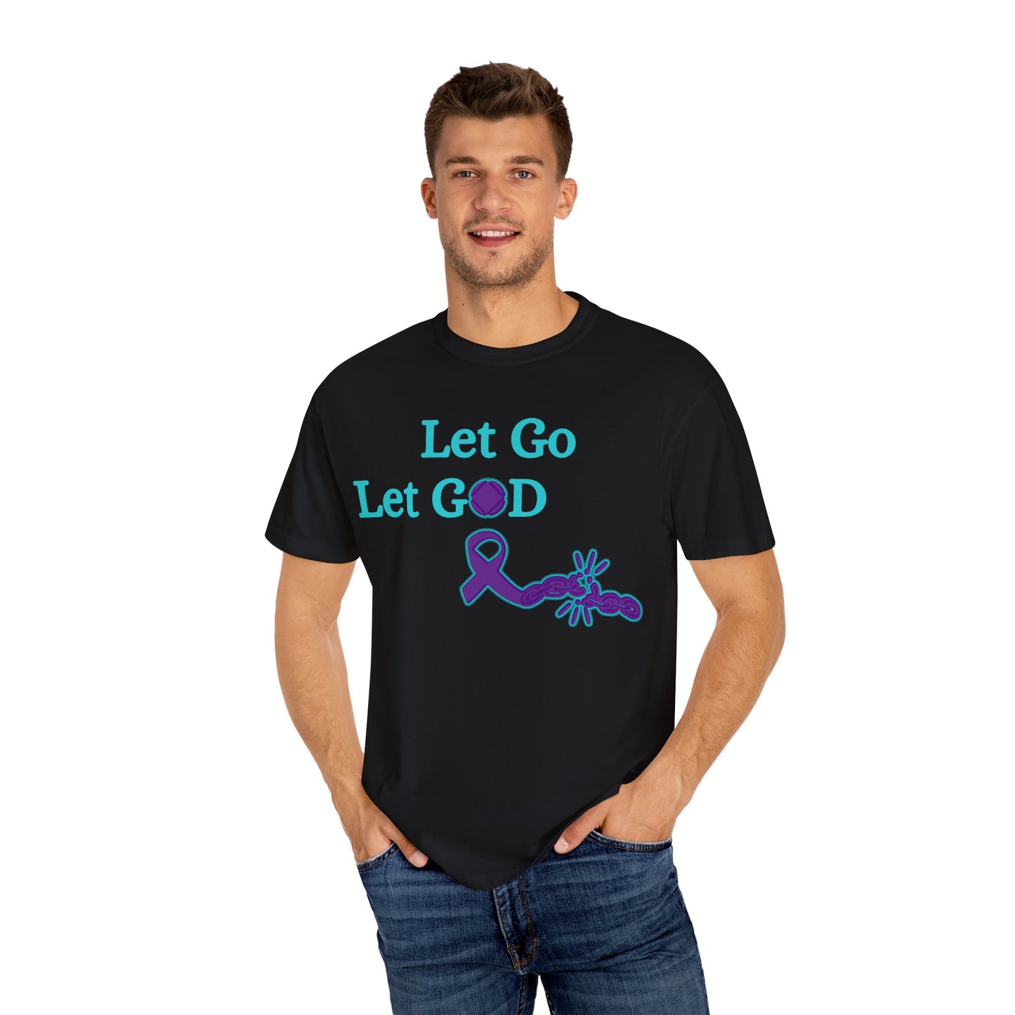 Spiritual T-Shirt in Earthy Tones, Let Go Let God, Motivational Tee for Faith Lovers, Inspirational Gift