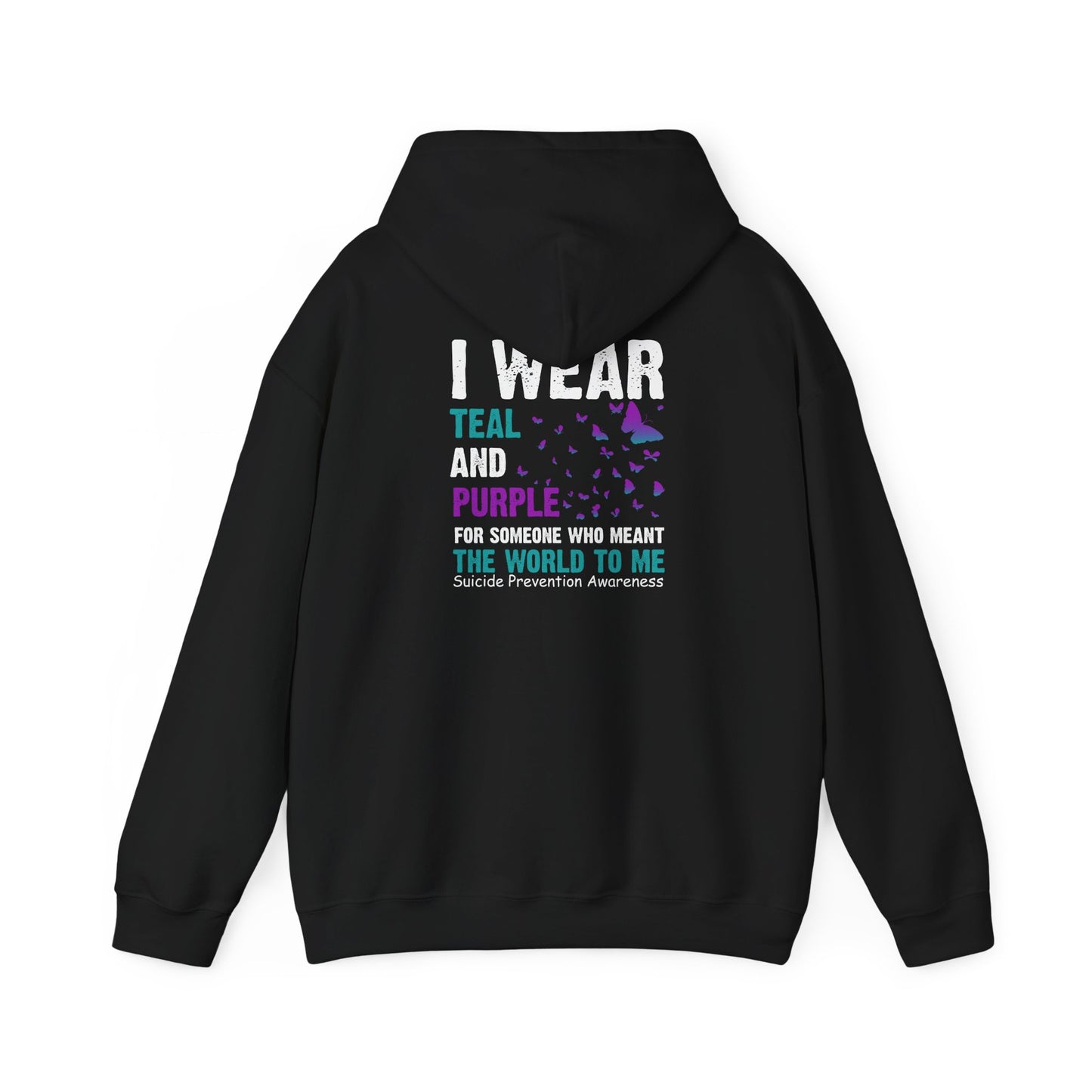 Inspirational Unisex Hoodie for Mental Health Awareness, Teal Purple Ribbon, Self-Care Gift, Comfort Wear, Motivational Fashion
