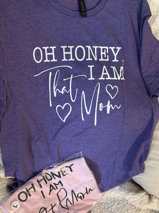 Pink, Oh Honey I Am That Mom t-shirt, Black print, size Large