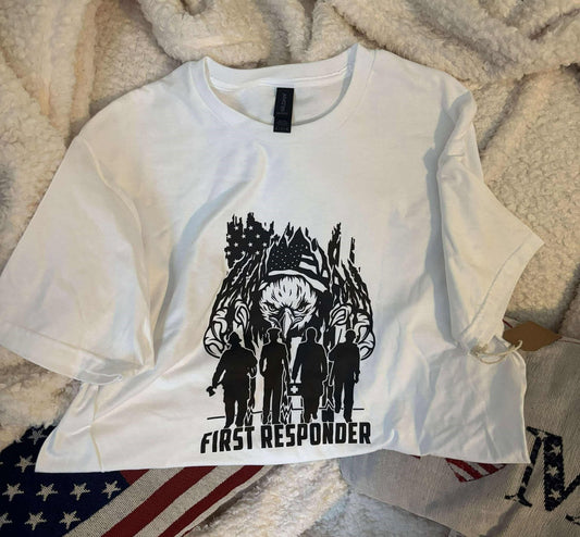 White, First Responder t-shirt, size Xlg