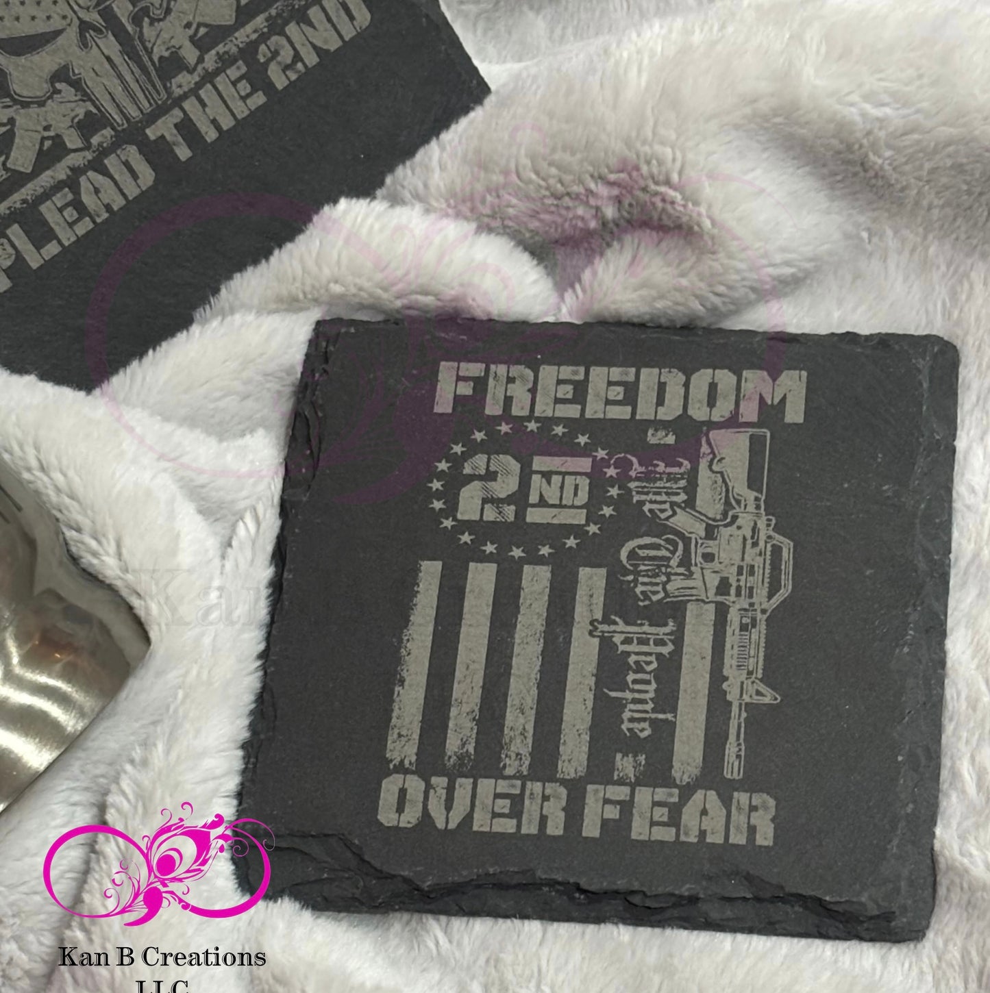4 pack, 2nd Amendment Black Slate Coasters