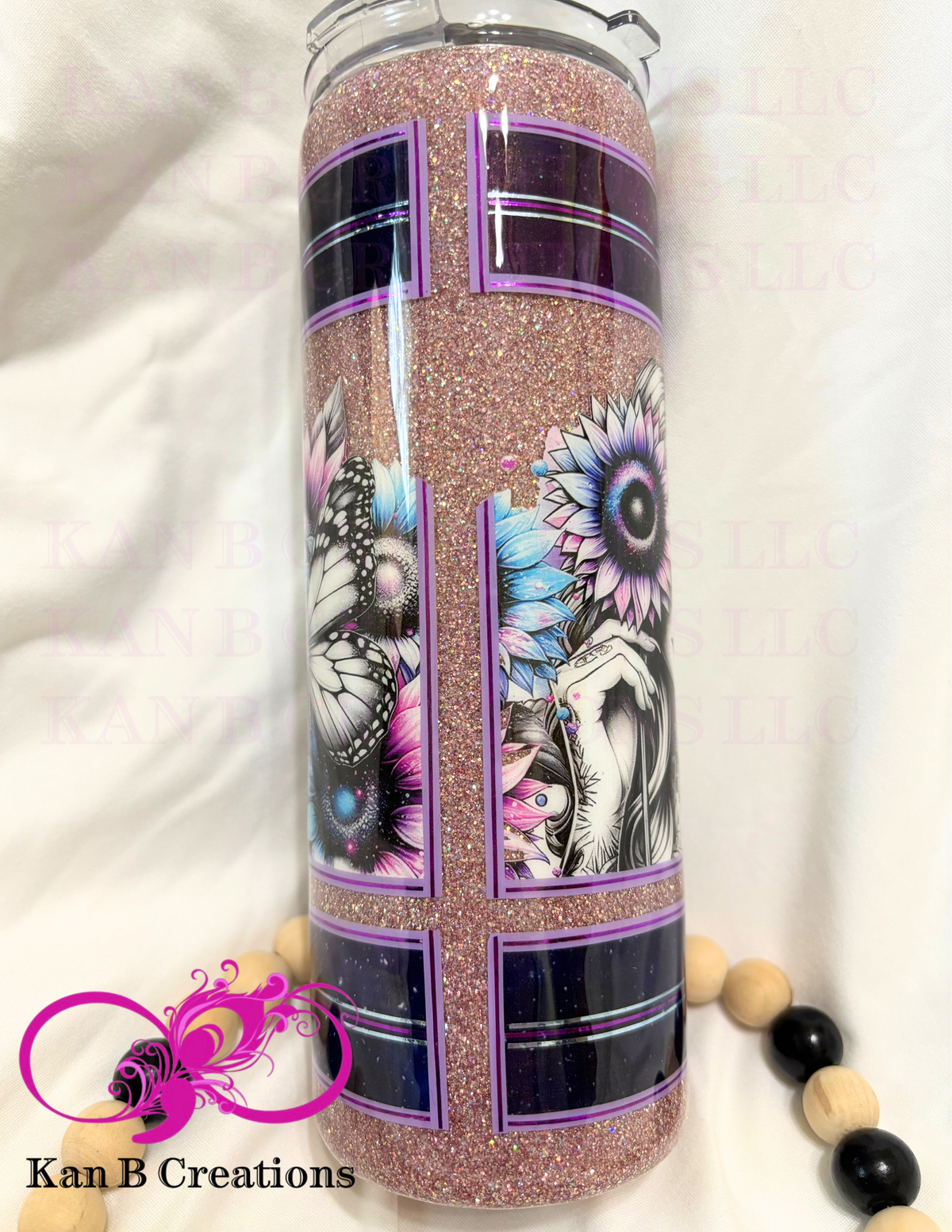 20 oz Custom Handmade Epoxy Tumbler, Custom Stainless Steel Tumbler, She Overcame