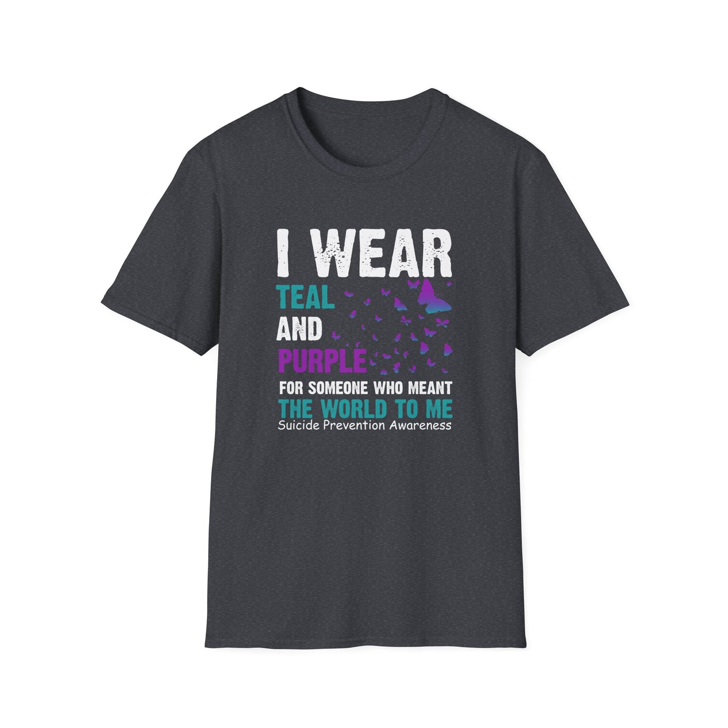 Suicide Prevention Awareness T-Shirt, Unisex Softstyle Tee, Teal and Purple Shirt, Support Mental Health, Gift for Awareness Events