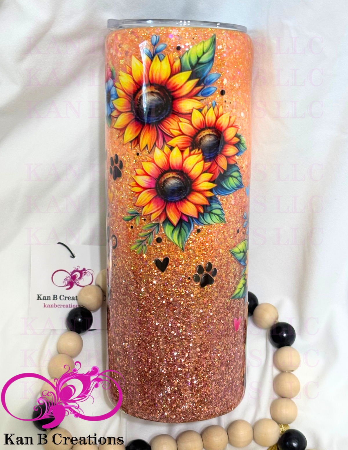 20 oz Custom Handmade Epoxy Tumbler, Custom Stainless Steel Tumbler, Stay Pawsitive