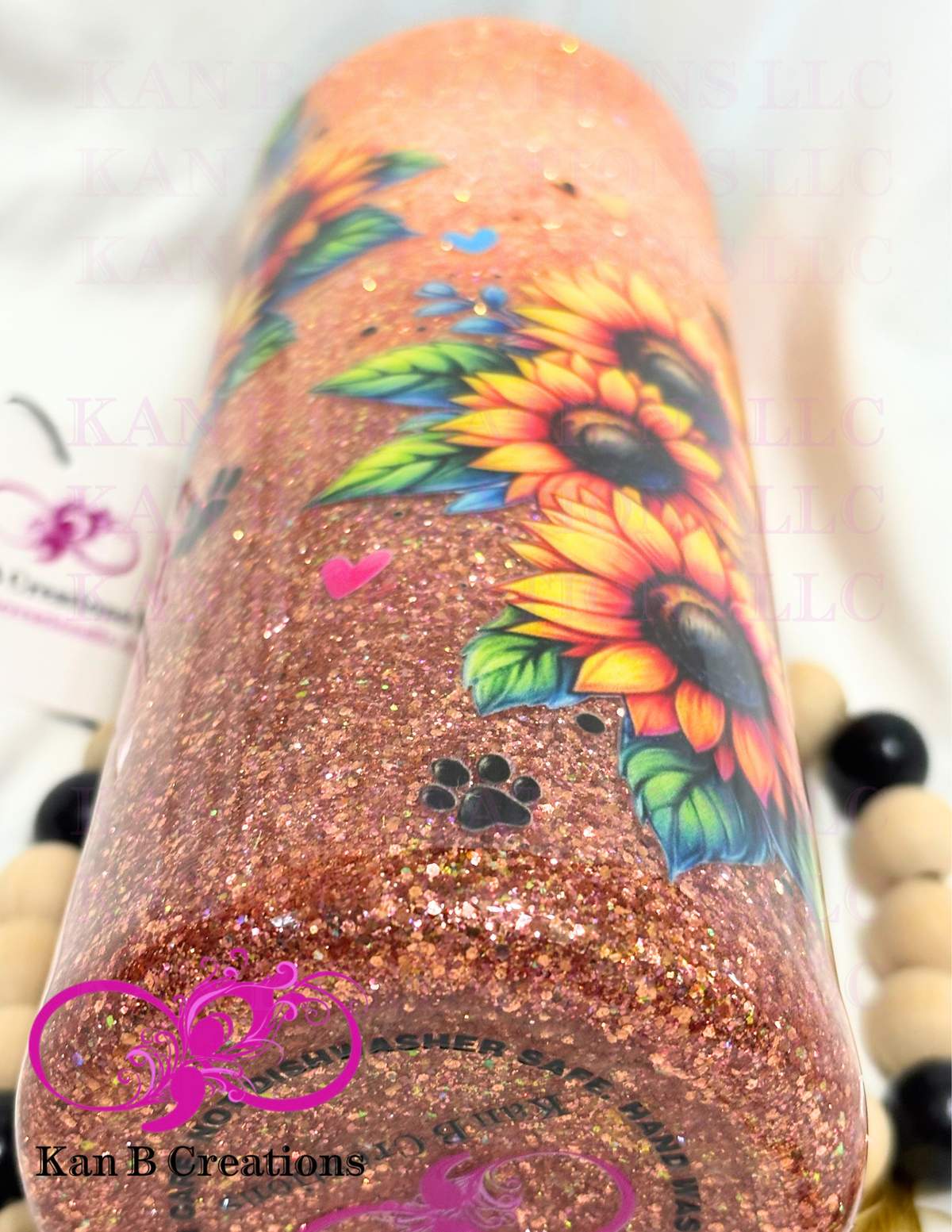 20 oz Custom Handmade Epoxy Tumbler, Custom Stainless Steel Tumbler, Stay Pawsitive