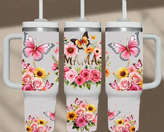 40 oz Mama Floral tumbler