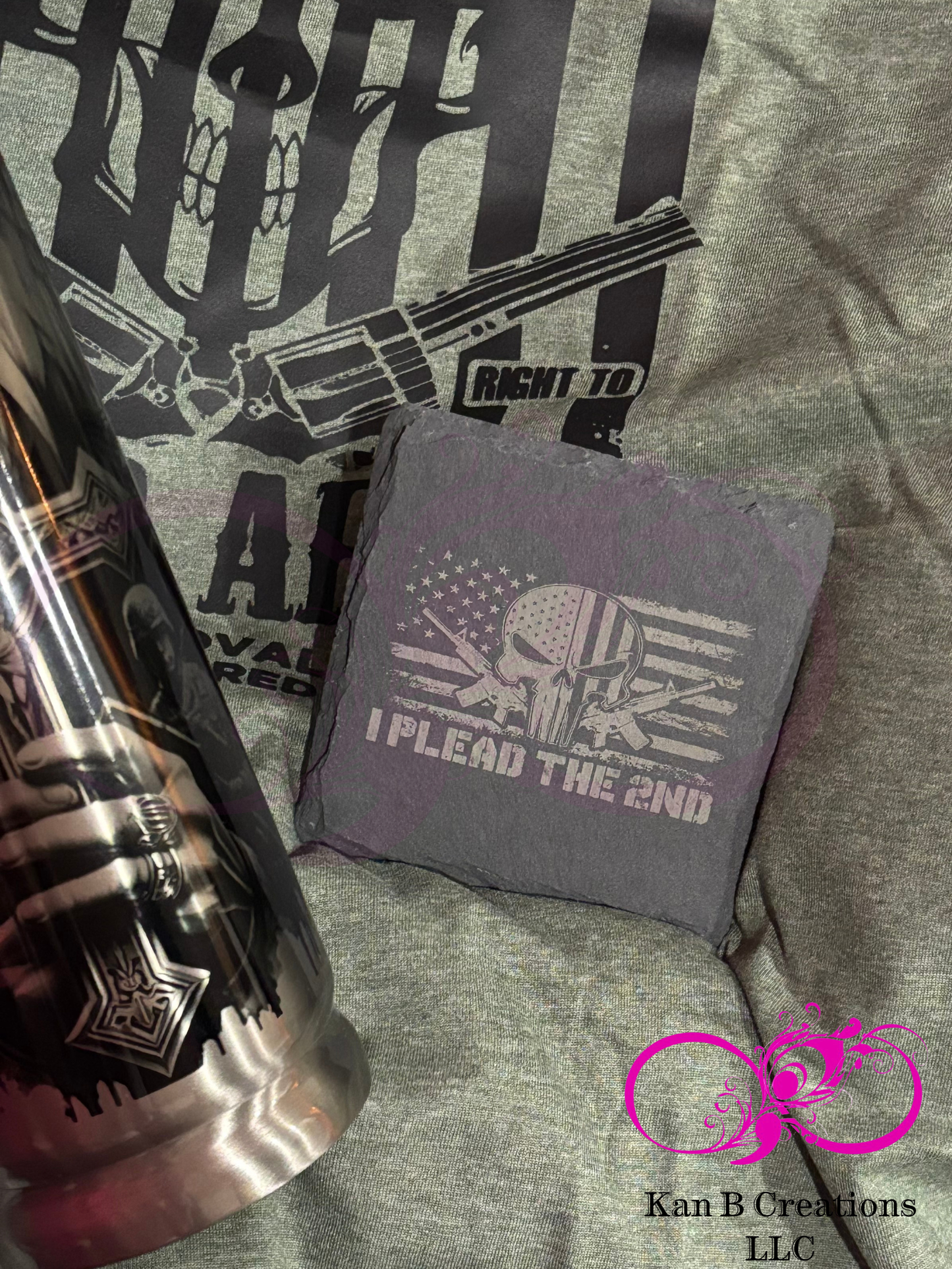 4 pack, 2nd Amendment Black Slate Coasters