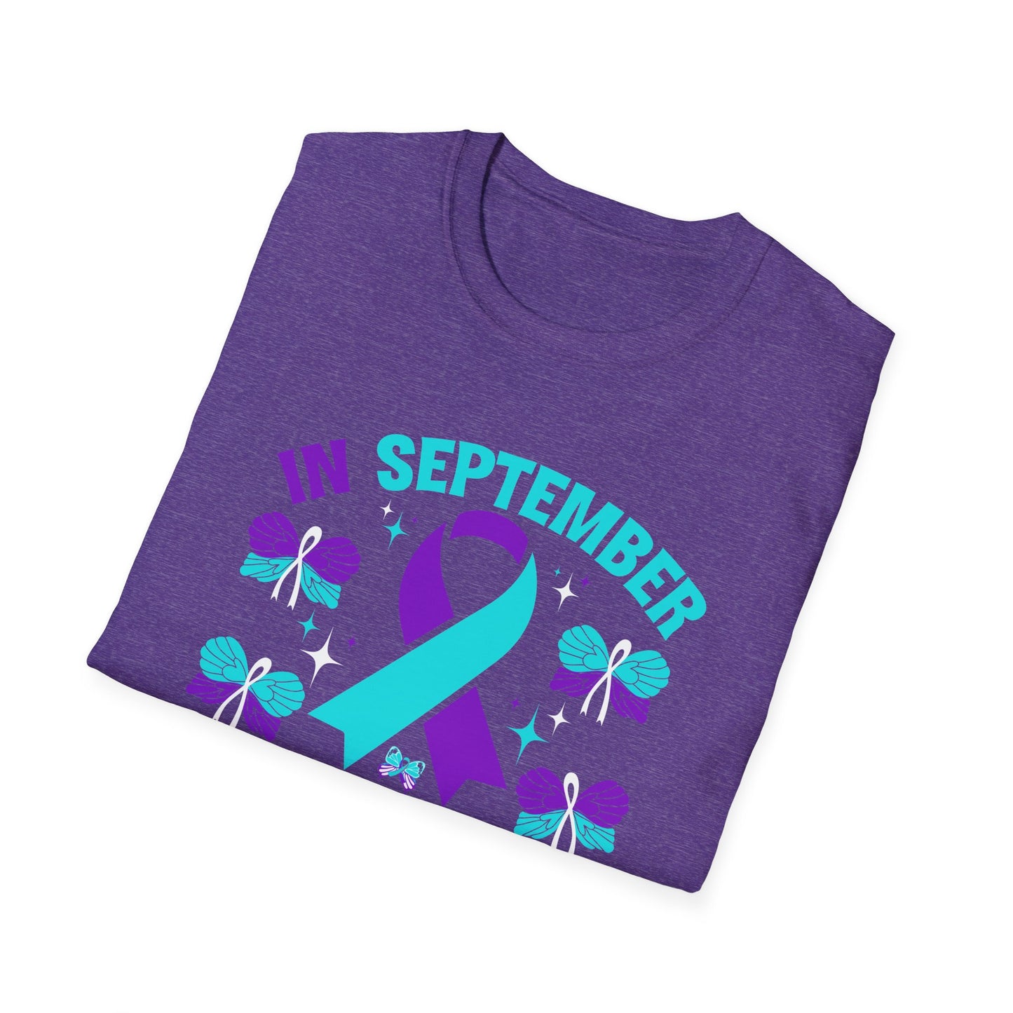 September Awareness Unisex T-Shirt - Teal & Purple Suicide Prevention Design, Support Mental Health