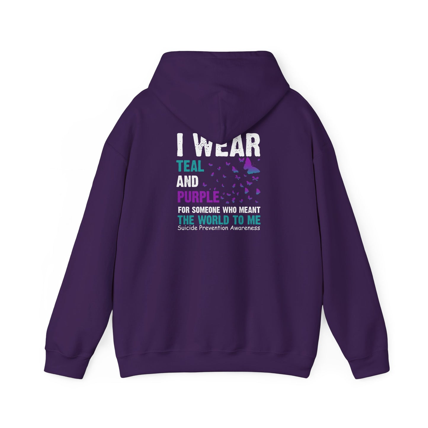 Inspirational Unisex Hoodie for Mental Health Awareness, Teal Purple Ribbon, Self-Care Gift, Comfort Wear, Motivational Fashion