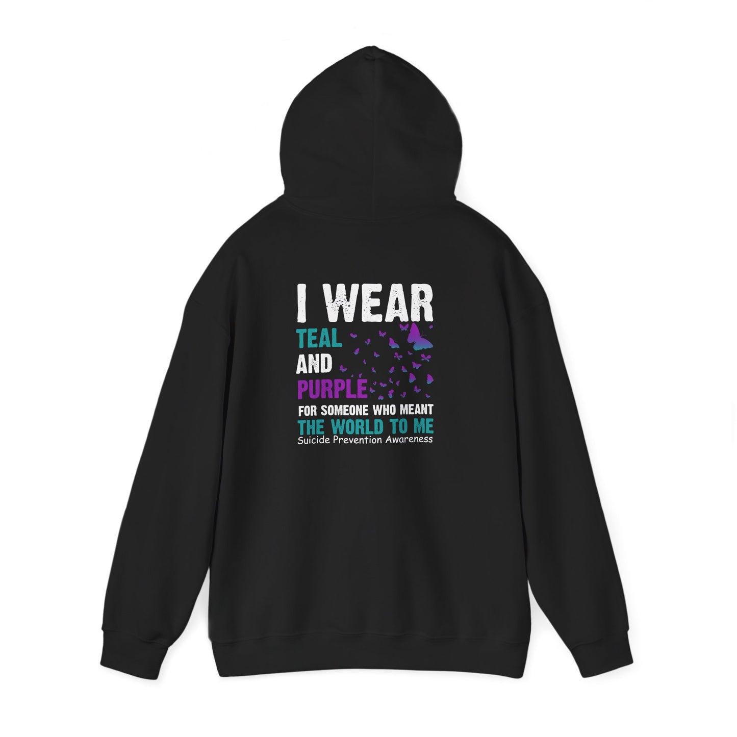 Inspirational Unisex Hoodie for Mental Health Awareness, Teal Purple Ribbon, Self-Care Gift, Comfort Wear, Motivational Fashion