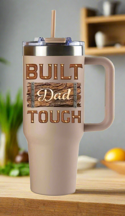 40 oz Built Dad Tough Mushroom Powder Coated Tumbler