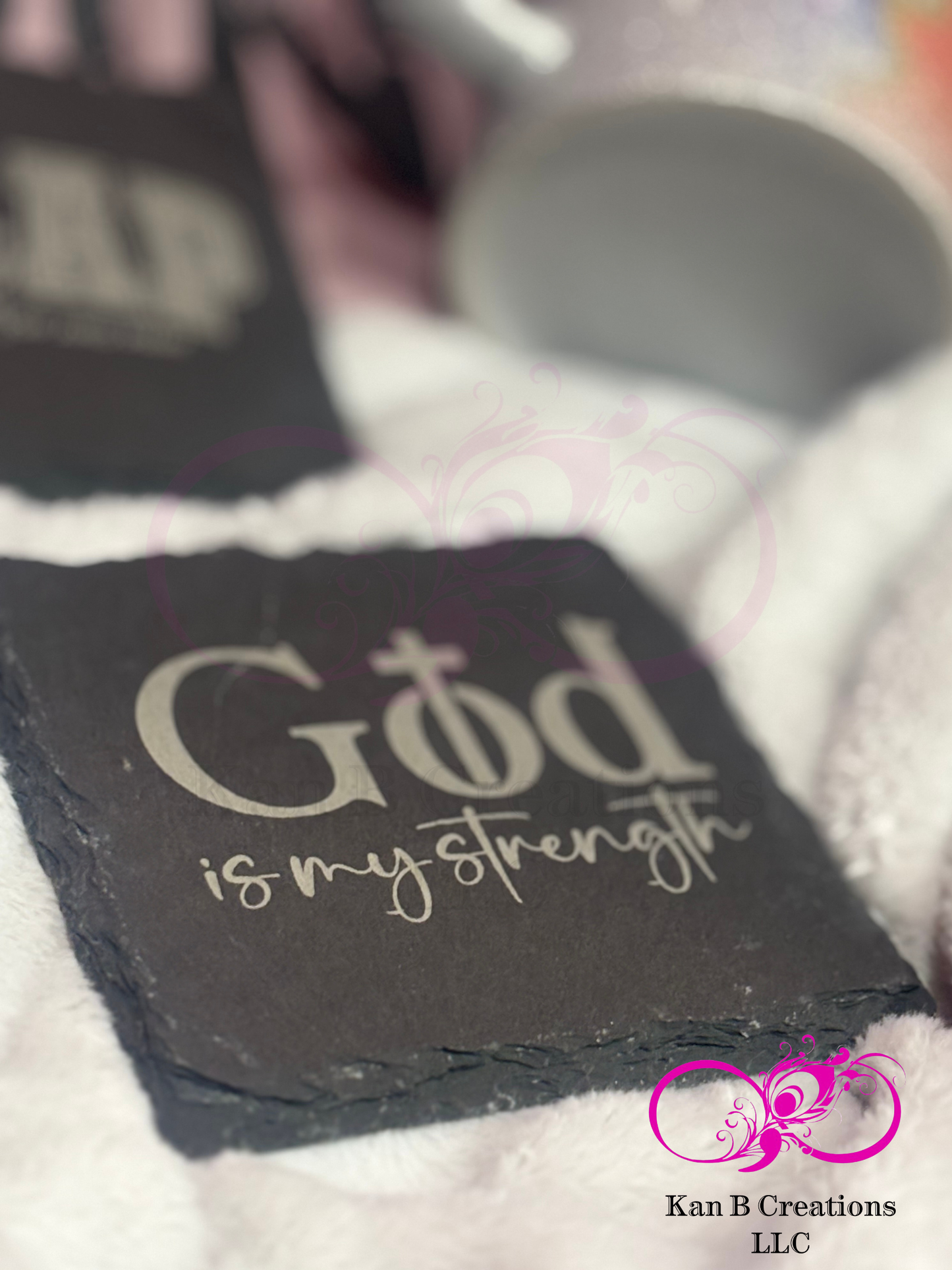 Faith Inspired, Black Slate Coaster, Single