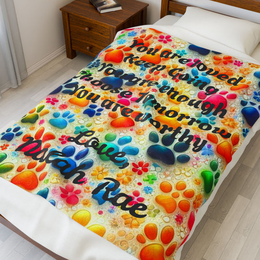 Love, Nalah Rae Velveteen Plush Blanket