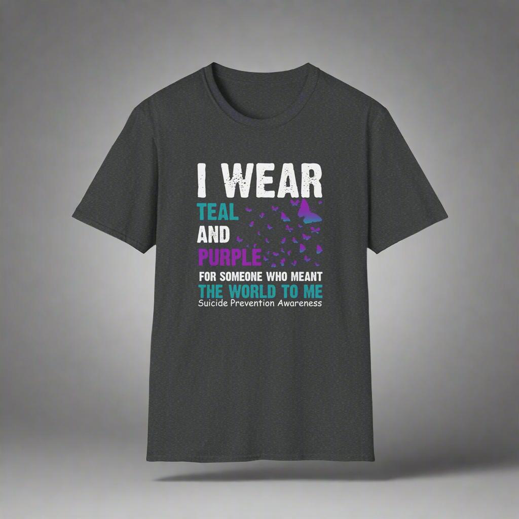 Suicide Prevention Awareness T-Shirt, Unisex Softstyle Tee, Teal and Purple Shirt, Support Mental Health, Gift for Awareness Events