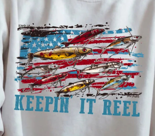 Keepin’ It Reel Flag short sleeve T-shirt