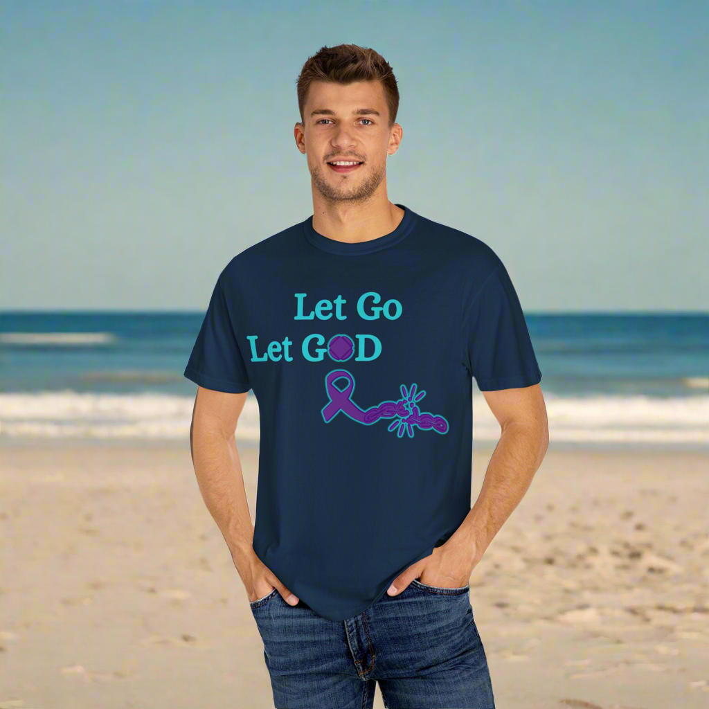 Spiritual T-Shirt in Earthy Tones, Let Go Let God, Motivational Tee for Faith Lovers, Inspirational Gift