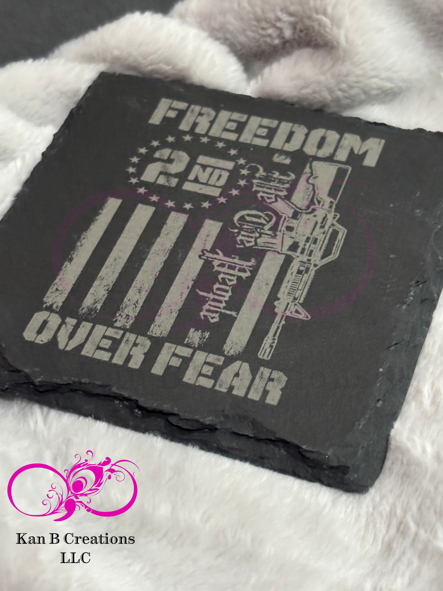 4 pack, 2nd Amendment Black Slate Coasters