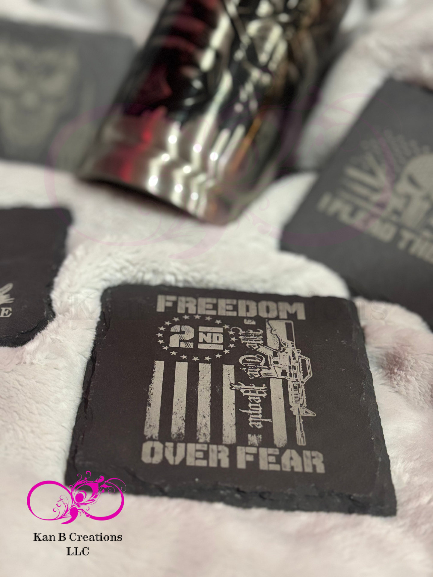 4 pack, 2nd Amendment Black Slate Coasters